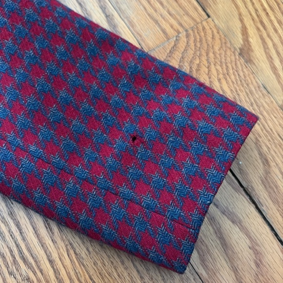 Vintage Pendleton Houndstooth Wool Crop Blazer Jacket Blue  Red Sz 8 Petite - Picture 14 of 14